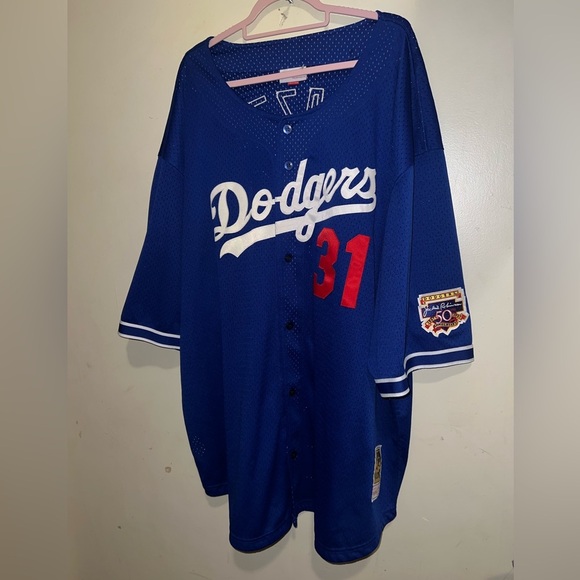 Vintage Mitchell & Ness 50thAnniversary  Jackie Robinson 1997 Mike Piazza Jersey - Picture 2 of 10